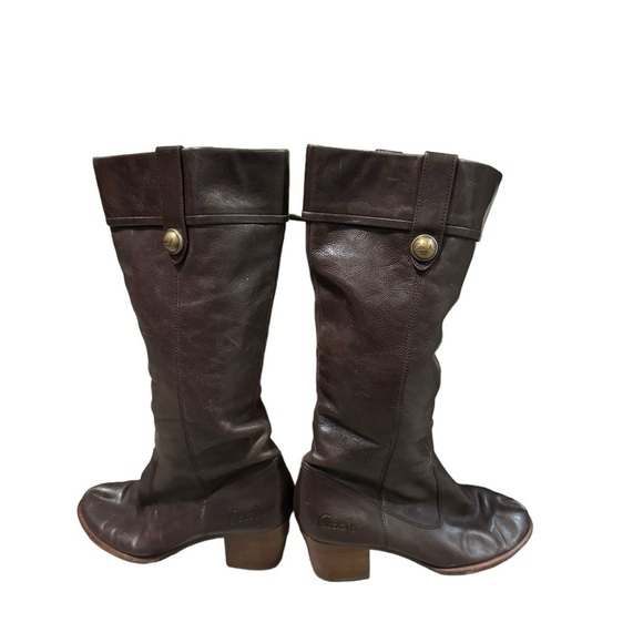 Vintage Coach Fayth Brown Heeled Leather Tall Women’s Boots 8 Riding Western - Picture 1 of 11